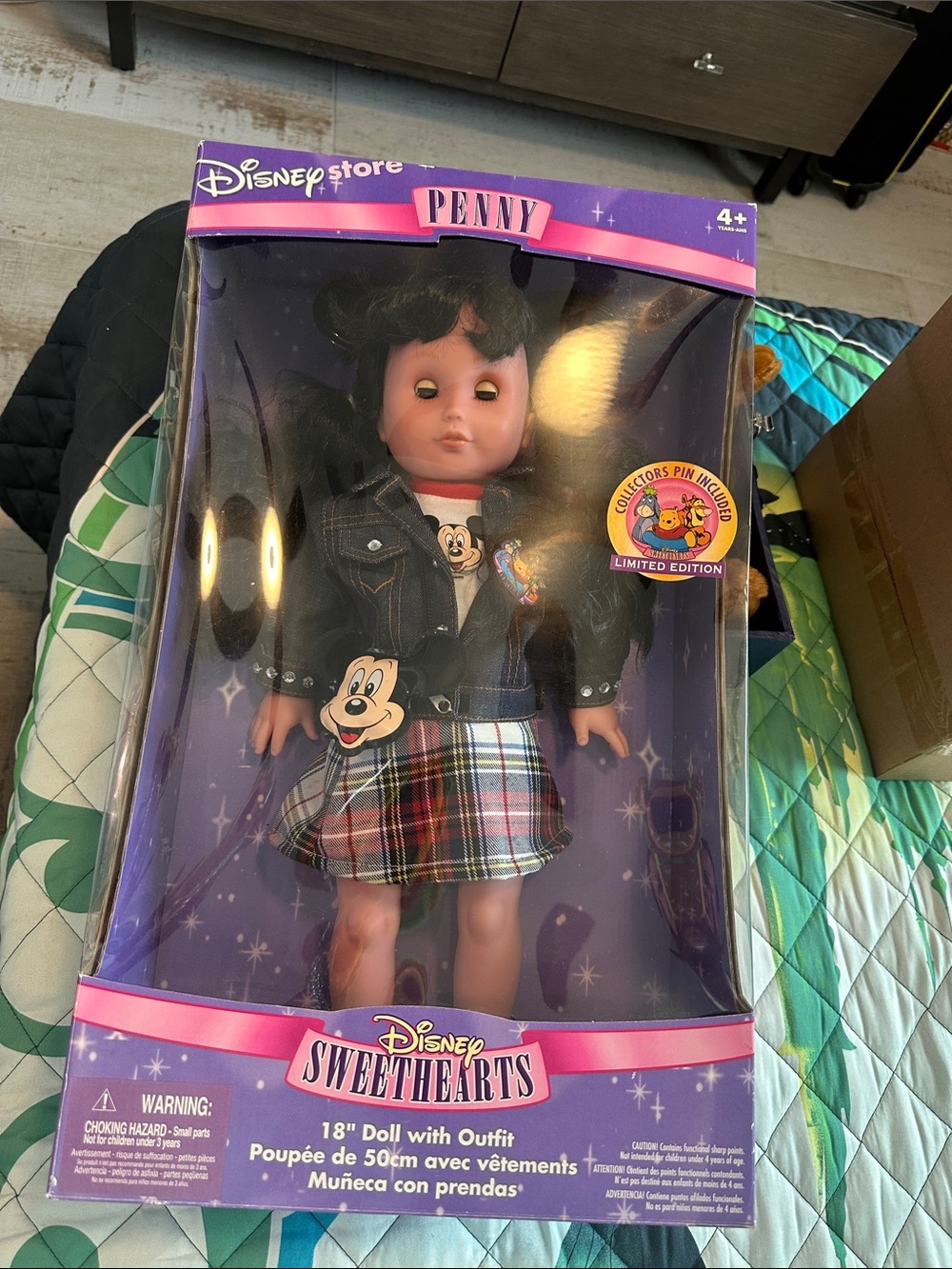 Disney Penny Doll in Purple Outfit with Plaid Skirt